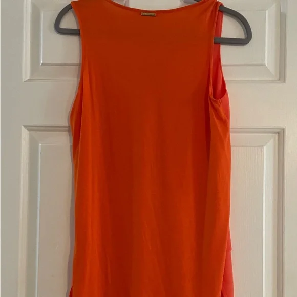 Michael Kors Orange Sleeveless Flowy Blouse, Size Medium - Picture 3 of 4